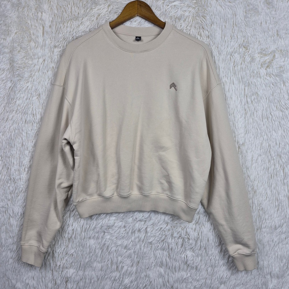 Oner Active Unified Oversized Sweatshirt Med Beige Tan Cotton Crewneck Pullover
